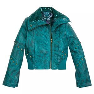 Disney Descendants Uma Faux Leather Moto Jacket Sz 11/12